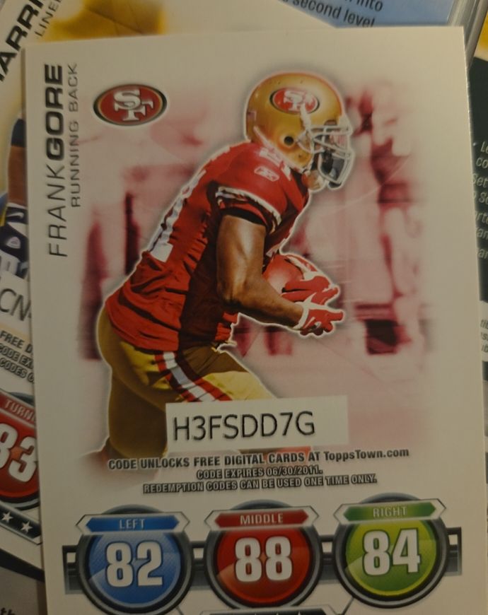 2010 Topps Attax #NNO Frank Gore — front