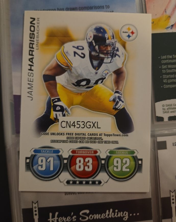 2010 Topps Attax #NNO James Harrison — front