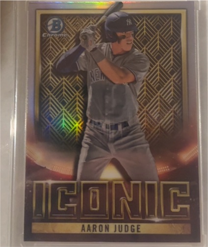 2023 Bowman Chrome #BI-8 Aaron Judge Bowman Iconic Mojo Refractor — front