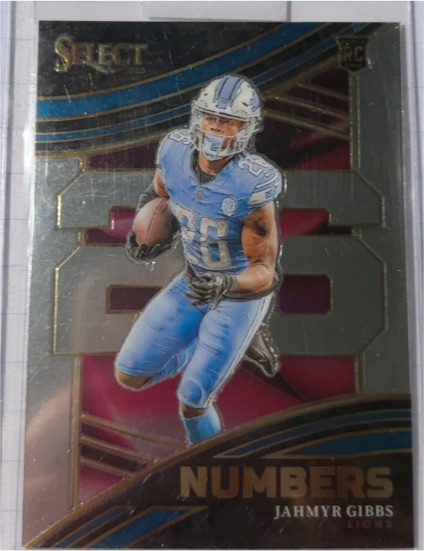 2023 Panini Select #NMB-JGI Jahmyr Gibbs Numbers RC — front