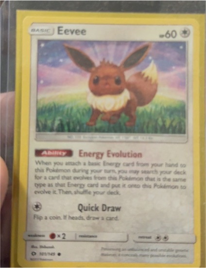 2017 Pokémon Sun & Moon #101 Eevee — front