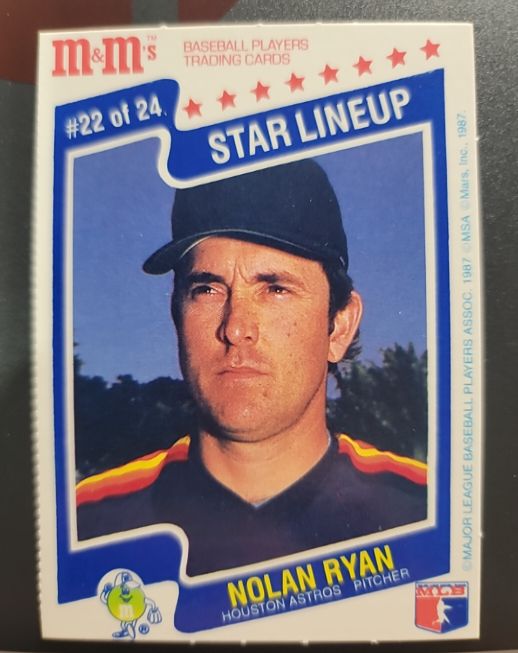 1987 M&M's Star Lineup #22 Nolan Ryan — front