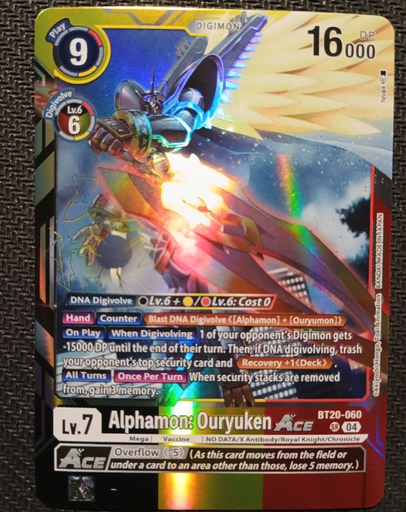 Digimon BT20-060 Alphamon: Ouryuken ACE SR — front