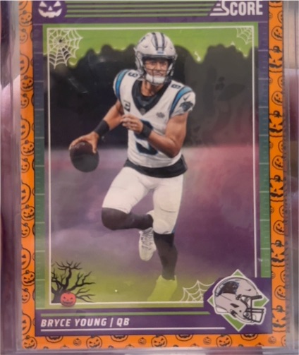 2024 Panini Score #37 Bryce Young Base Score-A-Treat Orange Pumpkins Panthers — front