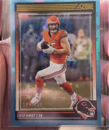 2024 Panini Score #47 Cole Kmet Blue Stars — front