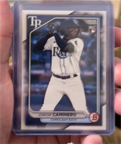 2024 Bowman #20 Junior Caminero RC Tampa Bay Rays — front