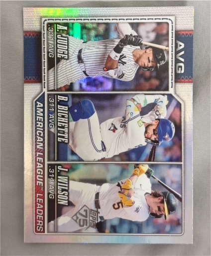 2026 Topps Series 1 #204 American League Leaders AVG Aaron Judge Bo Bichette Jacob Wilson — front