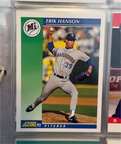 1992 Score #8 Erik Hanson — front