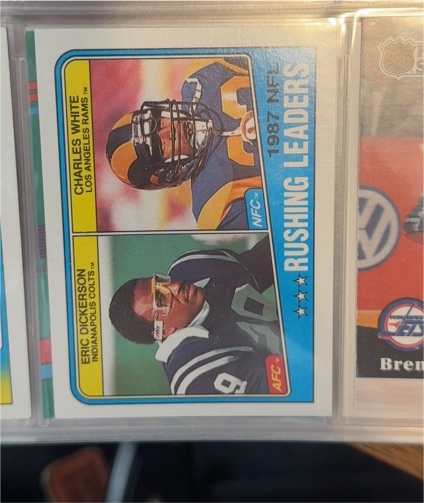 1988 Topps #217 Eric Dickerson / Charles White 1987 NFL Rushing Leaders — front