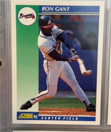 1992 Score #25 Ron Gant Atlanta Braves — front