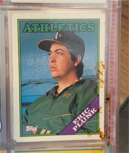 1988 Topps #173 Eric Plunk Oakland Athletics Baseball Card — front