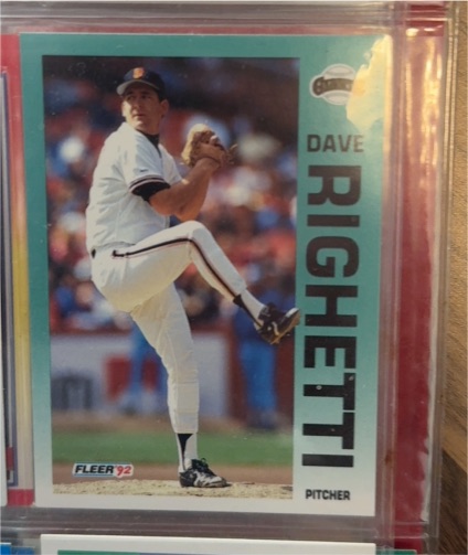 1992 Fleer #647 Dave Righetti — front