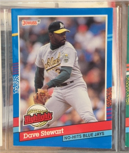 1991 Donruss #BC-4 Dave Stewart Highlights — front