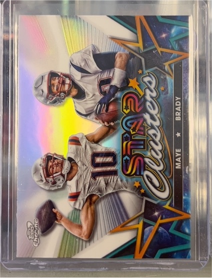 2024 Topps Chrome Cosmic #SCL-14 Tom Brady / Drake Maye Star Clusters — front