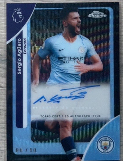 2026 Topps Chrome Premier League Sergio Agüero Purple Wave Autograph #CA-SA — front