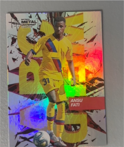 2021 Skybox Metal Universe Champions Arc Weld #AW-3 Ansu Fati — front