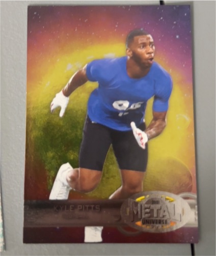 2021 Skybox Metal Universe Champions #RB-48 Kyle Pitts 1997-98 Retro Rookie Card — front