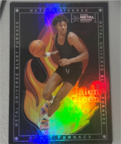2021 Skybox Metal Universe Champions #BF-2 Jalen Green Blast Furnace — front