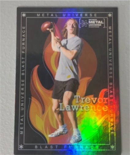 2021 Skybox Metal Universe Champions #BF-15 Trevor Lawrence Blast Furnace — front