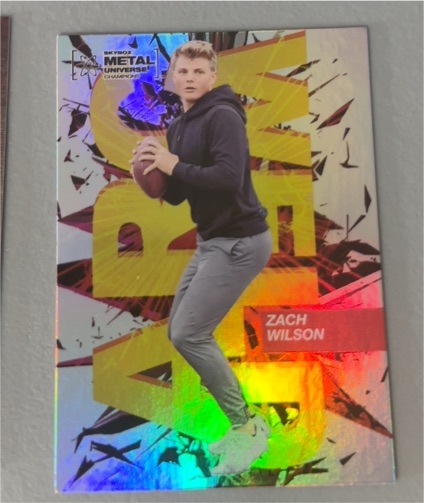 2021 Skybox Metal Universe Champions Arc Weld #AW-14 Zach Wilson — front