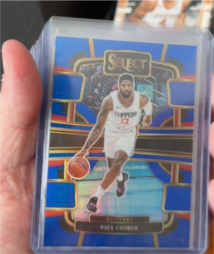 2023-24 Panini Select Concourse Blue Prizm #14 Paul George — front