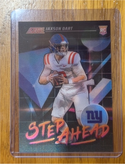 2025 Score #SA-JDT Jaxson Dart Step Ahead Rookie Card — front