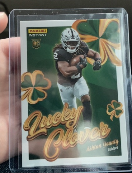 2025 Panini Instant #12 Ashton Jeanty Lucky Clover Rookie — front