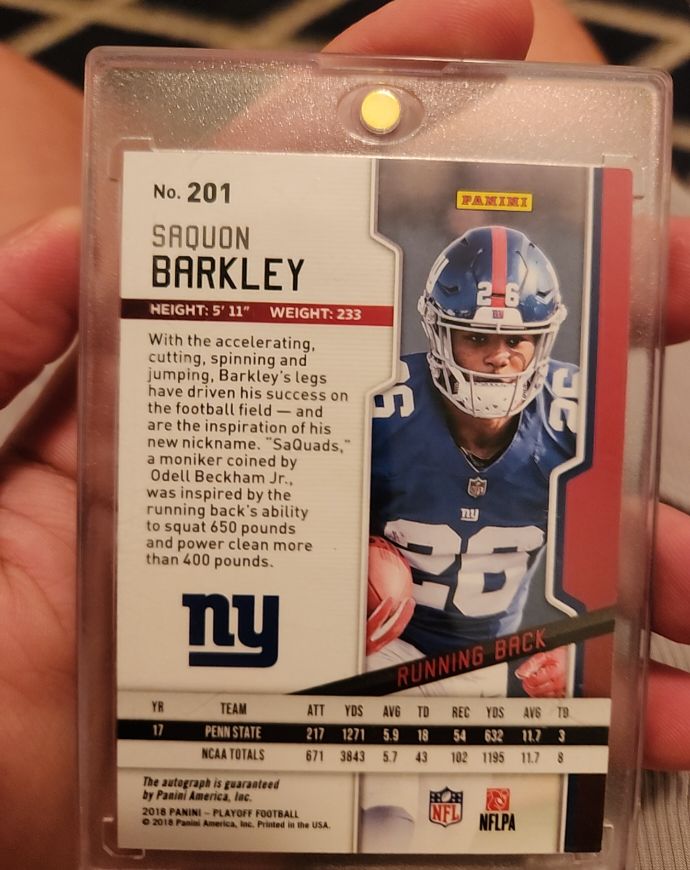2018 Panini Playoff Football #201 Saquon Barkley — front