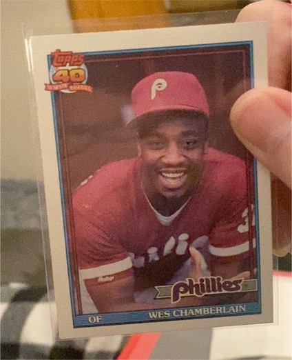 1991 Topps #603 Wes Chamberlain — front