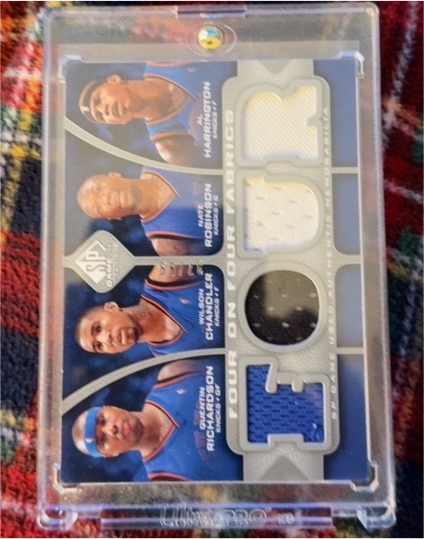 2009-10 Upper Deck SP Game Used Fabric Foursomes #F4HCRG Al Harrington, Eddy Curry, Quentin Richardson, Nate Robinson — front