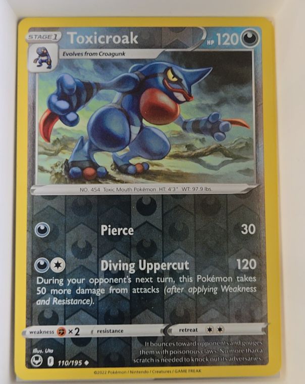 2022 Pokémon Sword & Shield Silver Tempest #110 Toxicroak — front