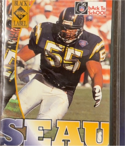 1995 Collector's Edge Black Label Back to School #BTS1 Junior Seau — front