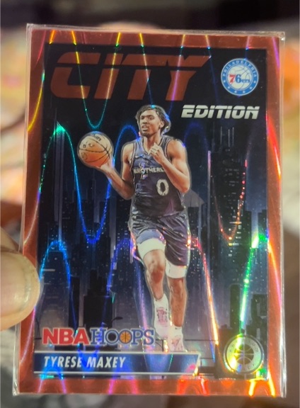 2023-24 Panini Hoops Premium Stock City Edition #18 Tyrese Maxey — front