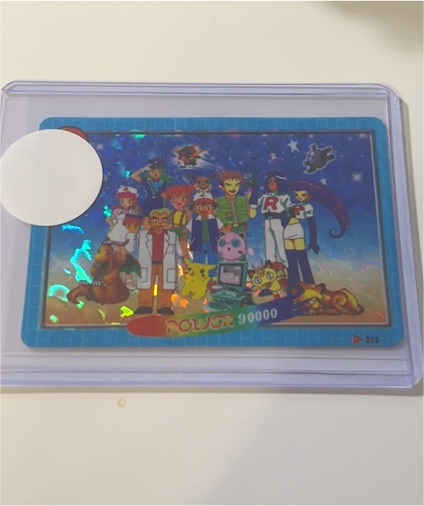 1999 Pocket Monsters Vending Prism #310 Ash Pikachu Misty Team Rocket — front