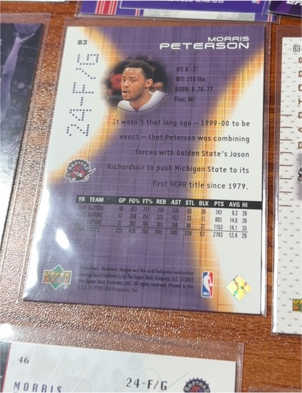2001 Upper Deck #83 Morris Peterson — front
