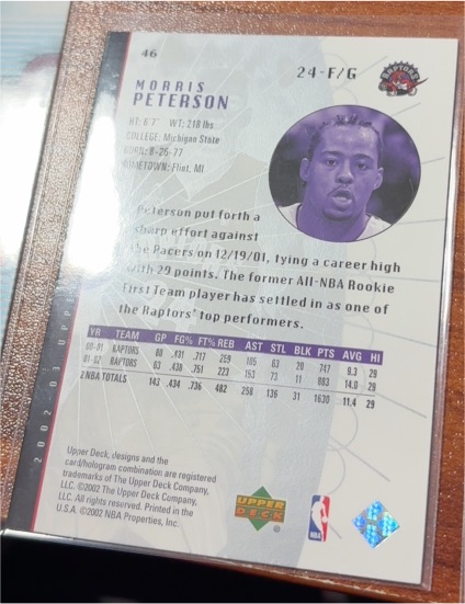 2001 Upper Deck #46 Morris Peterson — front