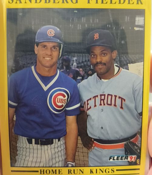 1991 Fleer #709 Home Run Kings Ryne Sandberg & Cecil Fielder — front
