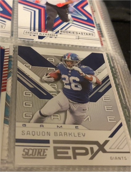 2019 Panini Score Epix Game #EG-8 Saquon Barkley — front
