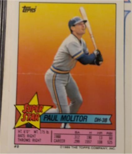 1989 Topps Super Star #9 Paul Molitor — front