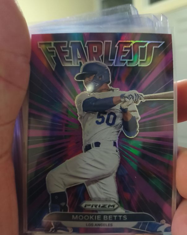 2022 Panini Prizm #FL-5 Mookie Betts Fearless Purple Prizm — front
