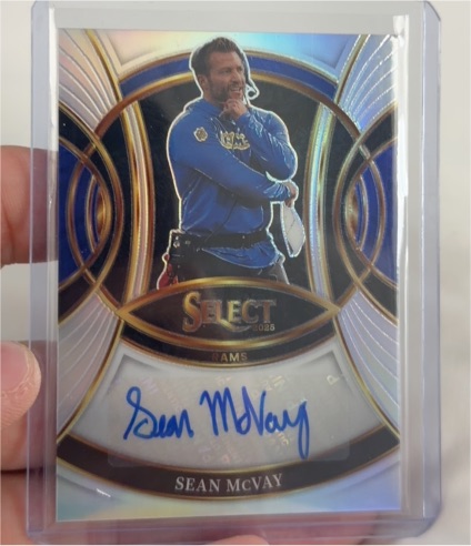 2025 Panini Select #SP-SMY Sean McVay Silver Prizm Signatures Auto — front