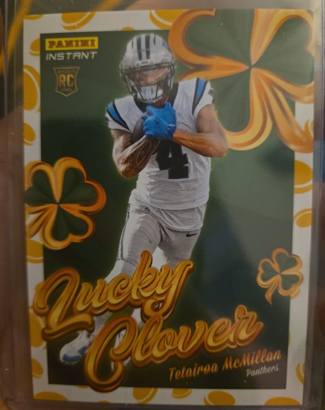 2025 Panini Instant #17 Tetairoa McMillan Lucky Clover — front