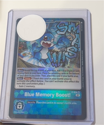 2020 Digimon Card Game #P-036 Blue Memory Boost! — front