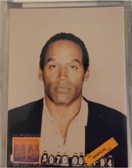 1994 Interlink In Pursuit of Justice #P5 O.J. Simpson Mug Shot Promo — front