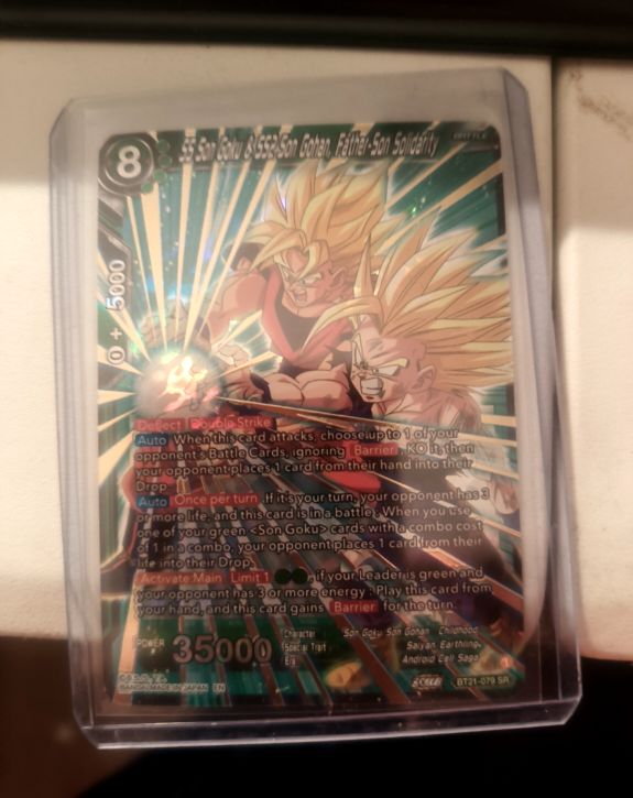 Dragon Ball Super Card Game BT21-079 SS Son Goku & SS2 Son Gohan, Father-Son Solidarity — front