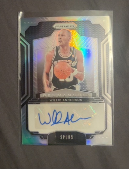 2024-25 Panini Prizm Penmanship #PNM-WLA Willie Anderson Auto Spurs — front