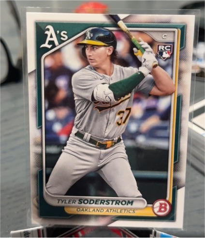 2024 Bowman #15 Tyler Soderstrom Rookie Oakland Athletics — front