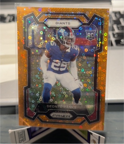 2023 Panini Prizm #376 Deonte Banks Orange Disco RC Rookie New York Giants — front