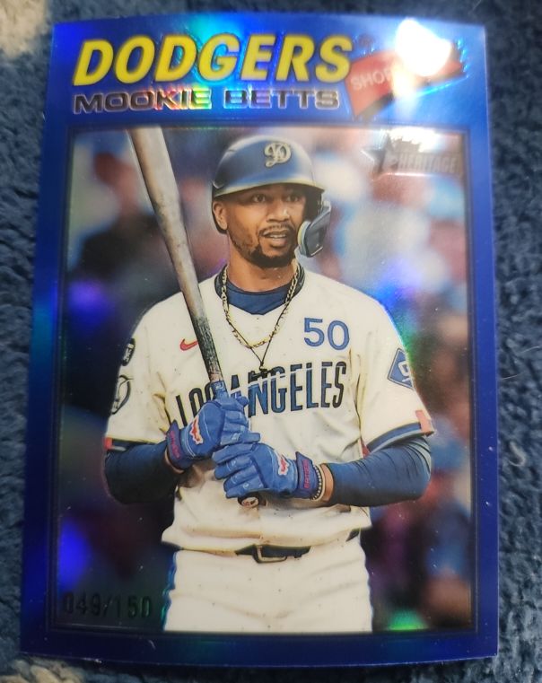 2026 Topps Heritage Blue Chrome #Mookie Betts — front