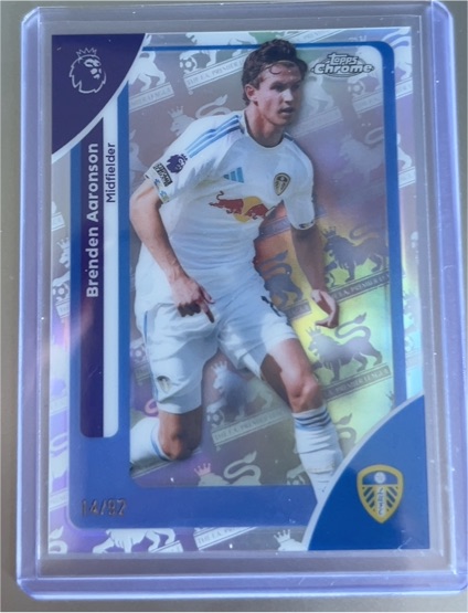 2026 Topps Chrome Premier League #105 Brenden Aaronson — front